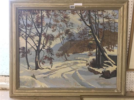 Oil on canvas - Winter scene